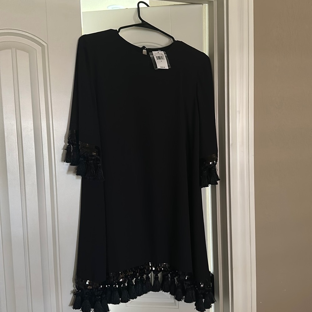 Mestiza New York, Black dress with tassels, new with tags